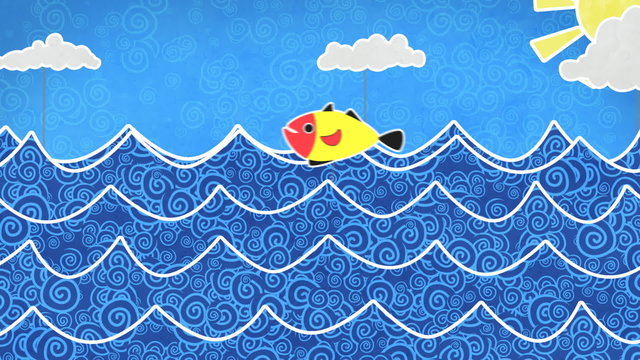 Fishes in the sea loopable animation