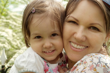 Mom and her daughter went for a walk