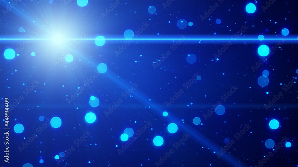 Poster bokeh lights and illuminant blue loop background