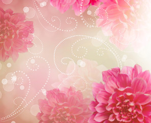 Flowers Abstract Design Art Background. Floral Wallpaper