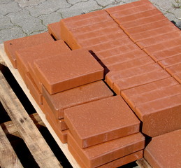 ziegelsteine und palette