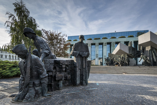 Fototapeta Warsaw Uprising Monument in Warsaw, Poland during summer.
