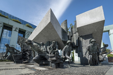 Warsaw Uprising Monument in Warsaw, Poland - obrazy, fototapety, plakaty