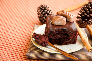Piece of chocolate cake