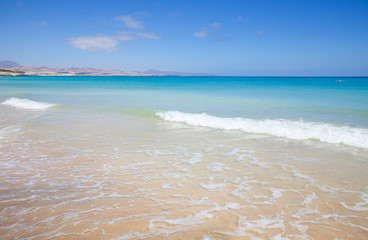 Fototapeta na wymiar Fuerteventura, Playa De Sotavento on Jandia peninsula