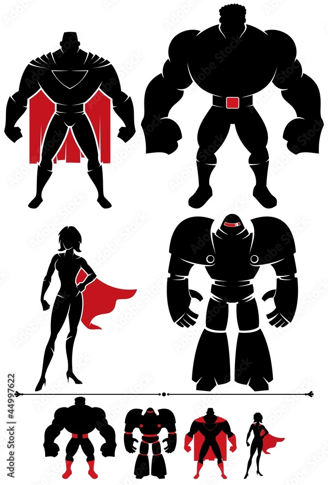 Wall mural Superhero Silhouette