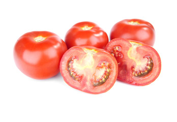 Fresh tomatoes isolated on white