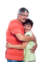 Fototapeta premium Happy middle aged couple hugging