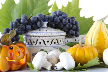 halloween concept and autumnal food