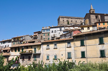 Panoramic view of Soriano nel Cimino. Lazio. Italy.