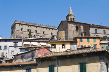 Fototapeta na wymiar Panoramiczny widok z Soriano nel Cimino. Lacjum. Włochy.