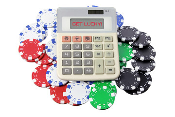 Calculator and Poker Chips
