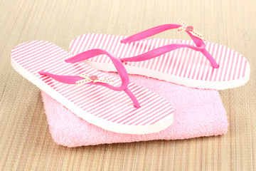 Beach accessories on mat