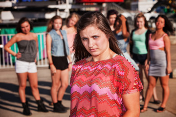 Skeptical Teenage Girl at Carnival