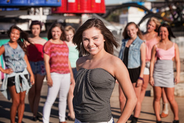 Obraz premium Teen Girls at Theme Park