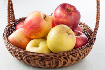 Wicker basket full of apples