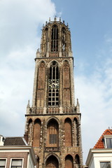 Fototapeta na wymiar The Dom tower of 112 meters high in Utrecht.Netherlands