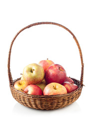 Wicker basket full of apples