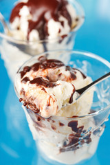 vanilla ice cream with chocolate