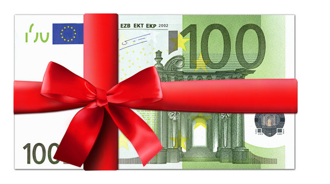 100 Euro Schein mit roter Schleife