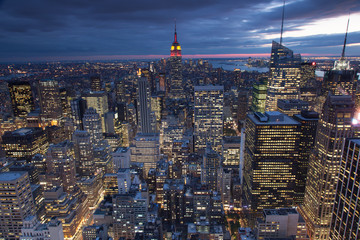 Evening view of New York city, USA