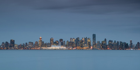 Naklejka premium Vancouver´s skyline in the evening,Vancouver, Canada