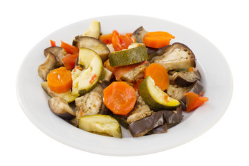 vegetables on the white plate