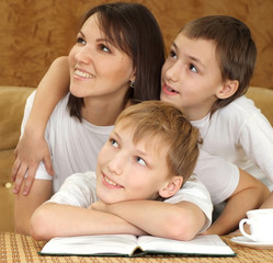Mercy charming mom and sons sitting