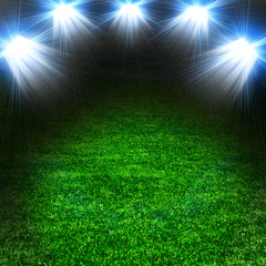 Soccer green field with light