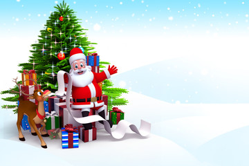 santa pointing towards iceland