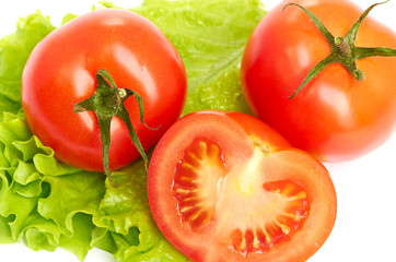 Tomato vegetable and lettuce salad