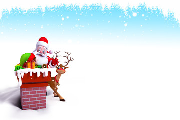 santa coming from chimney with iceland