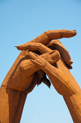 Clasping hands at Gretna Green, Scotland