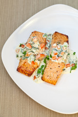 Cooked salmon