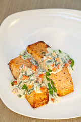 Cooked salmon