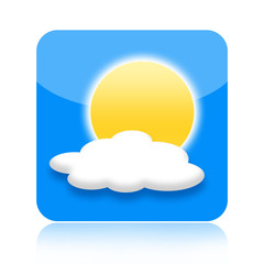 Weather forecast icon with sun and cloud