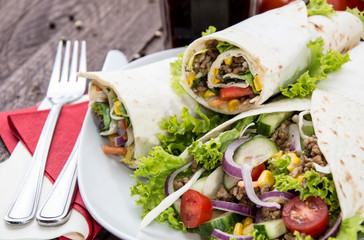 Heap of Wraps on a plate