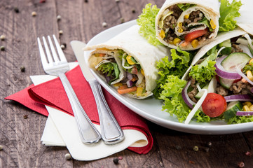 Heap of Wraps on a plate