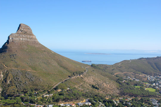 Image of lions head taken from table mountain