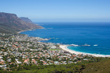 Fototapeta na wymiar View of Camps Bay from Lions Head Mountain