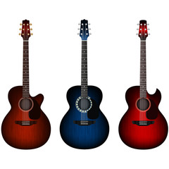 Set of acoustic guitars