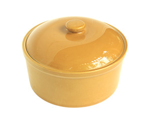 Ceramic clay pot isolated on white background