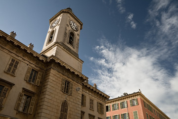 Fototapeta na wymiar Nice. Clock on tower