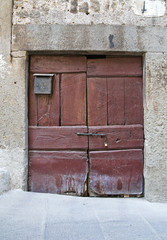 Wooden door. Vitorchiano. Lazio. Italy.