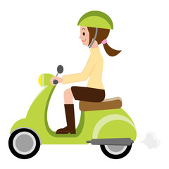 Fototapeta premium バイクに乗る女性