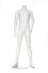 full length mannequin standing alone on white  background