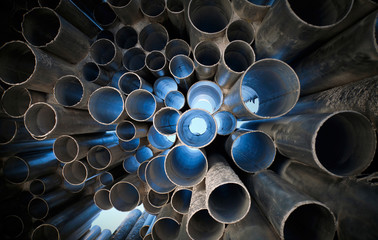 Metal tubes with light.