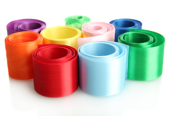 bright silk ribbons, isolated on white
