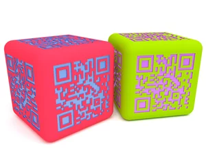 Papier Peint photo autocollant Pixels Cubes QR colorés 1