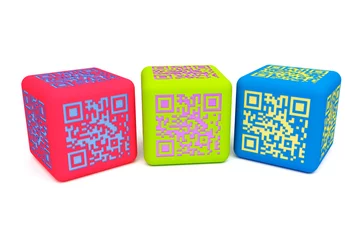 Papier Peint photo Pixels Cubes QR colorés 2